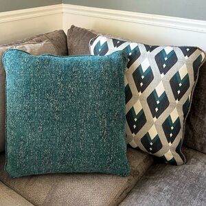 Ashley Furniture Down Fill Two Large Decorative Throw Pillows. NWT